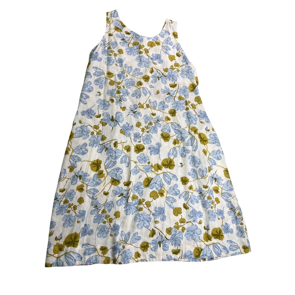 Joie‎ Blue Floral Linen Blend Shift Dress Sleeveless Size S